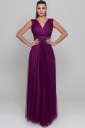Langes Abendkleid Violett dunkel C7188