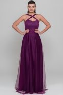 Langes Abendkleid Violett dunkel C7192