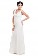 Langes Abendkleid Weiß T2168