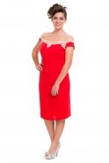 Übergroßes Abendkleid Rot O3616