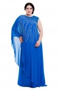 Übergroßes Abendkleid Sächsischblau O3804