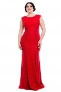 Übergroßes Abendkleid Rot F1557