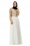 Hijab Kleid Elfenbeinfarben S3827