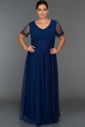 Langes übergroßes Abendkleid Sächsischblau AR36838