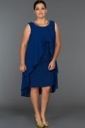 Kurzes Kleid in Übergröße Sächsischblau DS322