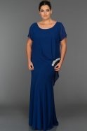 Langes übergroßes Abendkleid Azurblau ALK6140