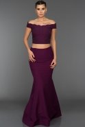 Langes Abendkleid Violett C7154