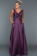 Abendkleid im Meerjungfrau-Stil Lang Violett ABU003