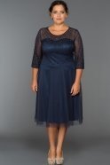 Kurzes Kleid in Übergröße Marineblau BC8768
