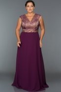 Langes übergroßes Abendkleid Violett C9584