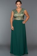Langes übergroßes Abendkleid Smaragdgrün C9584