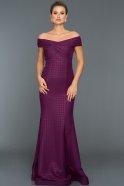 Langes Abendkleid Violett C7336