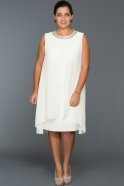 Kurzes Kleid in Übergröße Weiß AB98686
