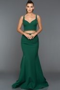 Abendkleid im Meerjungfrau-Stil Lang Smaragdgrün ABU326