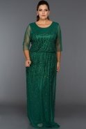 Langes Kleid in Übergröße Smaragdgrün BC8854