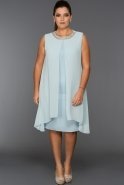 Kurzes Kleid in Übergröße Blau AB98686
