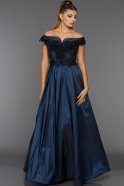 Langes Abendkleid Marineblau CR6049