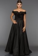 Langes Abendkleid Schwarz CR6049