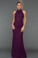 Langes Abendkleid Violett C7357