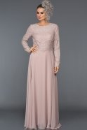 Hijab-Abendkleid Lang Puder ABU281