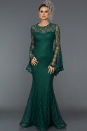 Abendkleid im Meerjungfrau-Stil Lang Smaragdgrün ABU031