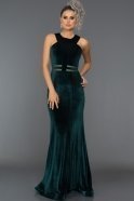 Abendkleid im Meerjungfrau-Stil Lang Smaragdgrün ABU489