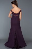 Abendkleid im Meerjungfrau-Stil Lang Violett dunkel ABU013