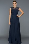 Langes Abendkleid Marineblau L6038