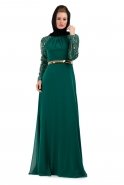 Hijab Kleid Grün-Gold S3674
