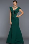 Abendkleid im Meerjungfrau-Stil Lang Smaragdgrün ABU106