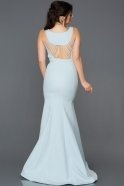 Abendkleid im Meerjungfrau-Stil Lang Blau ABU133