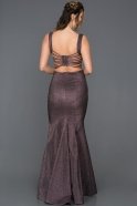 Abendkleid im Meerjungfrau-Stil Lang Violett ABU050