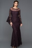 Abendkleid im Meerjungfrau-Stil Lang Violette ABU164