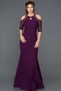 Abendkleid im Meerjungfrau-Stil Lang Violette ABU129