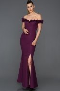 Abendkleid im Meerjungfrau-Stil Lang Violette ABU088