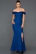 Abendkleid im Meerjungfrau-Stil Lang Sächsischblau ABU088