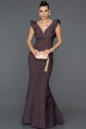 Abendkleid im Meerjungfrau-Stil Lang Violett ABU318