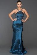 Langes Meerjungfrau-Abendkleid Sächsischblau AB2576