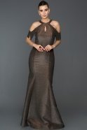 Abendkleid im Meerjungfrau-Stil Lang Silber-Bronze ABU885