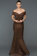 Abendkleid im Meerjungfrau-Stil Lang Bronze ABU042