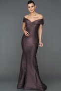 Abendkleid im Meerjungfrau-Stil Lang Violett ABU042