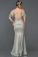 Langes Meerjungfrau-Abendkleid Grau ABU356
