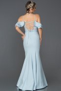 Abendkleid im Meerjungfrau-Stil Lang Eisblau ABU035