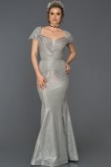 Langes Meerjungfrau-Abendkleid Grau AB7541