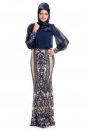 Hijab Kleid Marineblau S4086