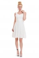 Kurzes Abendkleid Weiß T2178