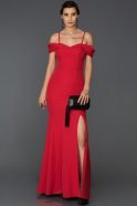 Abendkleid im Meerjungfrau-Stil Lang Rot ABU475