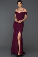 Abendkleid im Meerjungfrau-Stil Lang Violett dunkel ABU475