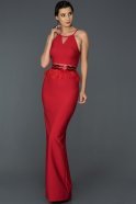 Abendkleid im Meerjungfrau-Stil Lang Rot ABU041