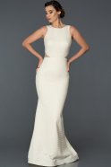 Abendkleid im Meerjungfrau-Stil Lang Weiß ABU249
